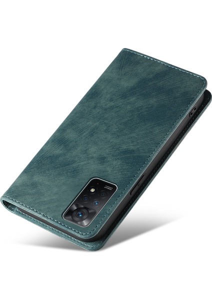 Xiaomi Redmi Için Note 12 Pro 4g/note 11 Pro 5g (Qualcomm)/note 11 Pro 4g (Mediatek) Katlanabilir Stand Pu Deri Cüzdan Kapağı Manyetik Oto Ahmed Telefon Kılıf Yeşili (Yurt Dışından) fırsatları