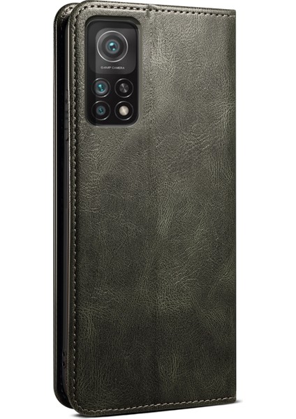 Mumsu Çılgın At Dokusu Manyetik Otomatik Obsorbed Pu Deri Cüzdan Stand Telefon Kılıfı Xiaomi 11T 5G/11T Pro 5g-Yeşil (Yurt Dışından) modelleri