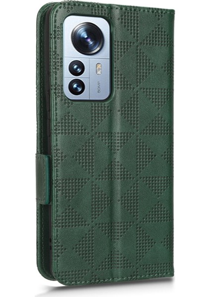 Xiaomi 12 Pro 5g/12 Pro (Boyut) Için 5G/12S Pro 5g Baskılı Üçgen Desen Şok Geçirmez Kılıf Stand Pu Deri Telefon Kapak Yeşillüğü (Yurt Dışından) indirimleri
