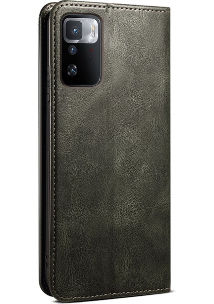 Cüzdan Stand Tasarımı Xiaomi Redmi Için Otomatik Absorbed Yağ-Beyaz Deri Telefon Kılıfı Note 10 Pro 5g (Çin)/xiaomi Poco X3 Gt-Green (Yurt Dışından) modelleri