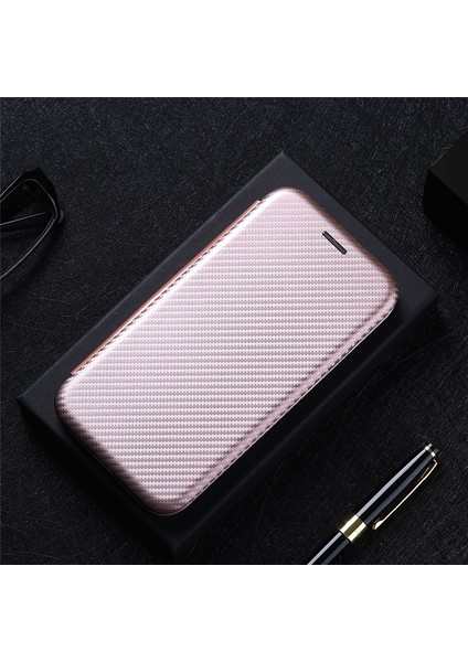 Karbon Fiber Doku Otomatik Absorbed Deri Stand Telefon Kabuğu Kapak Xiaomi Mi 11 Pro-Rose Altın Için Kart Yuvası (Yurt Dışından)