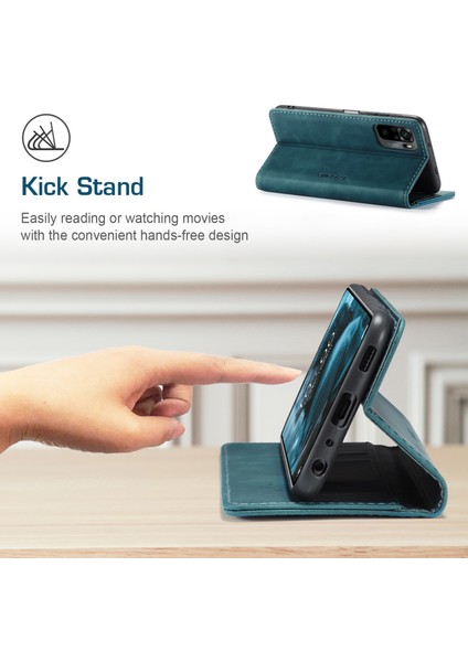 Basit Tasarım Otomatik Varma Deri Cüzdan Stand Standı Kılıfı Xiaomi Redmi Not 10 4g/not 10S/POCO M5S 4g-Yeşil (Yurt Dışından) fırsatları