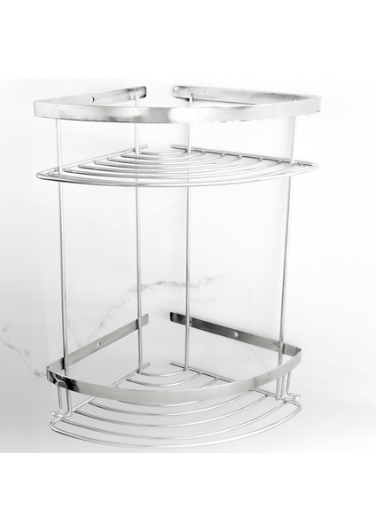 Banora Basic 2 Raflı Köşe Askı, Duş Rafı, Şampuanlık, Krom modelleri