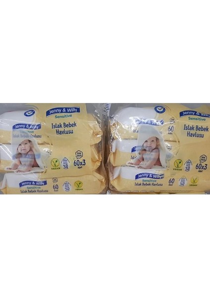 Sensitive Islak Bebek Havlusu 60X3 - 2 Adet 3 Lü Paket
