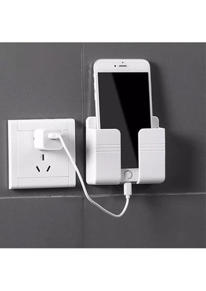 Duvara Yapışan Telefon Kumanda Tutucu Aparat Yapışkanlı 1 Adet