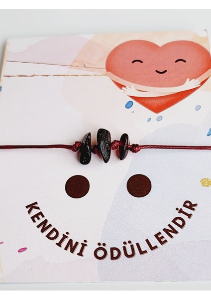 Asansörlü Kehribar Unisex Bileklik Kırmızı Ip Bileklik