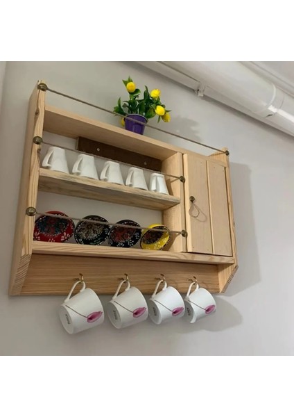 Doğal Ahşap Country Tasarım Kapaklı Mutfak Rafı / Terek fiyatları