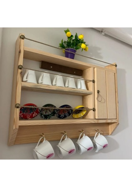 Doğal Ahşap Country Tasarım Kapaklı Mutfak Rafı / Terek modelleri