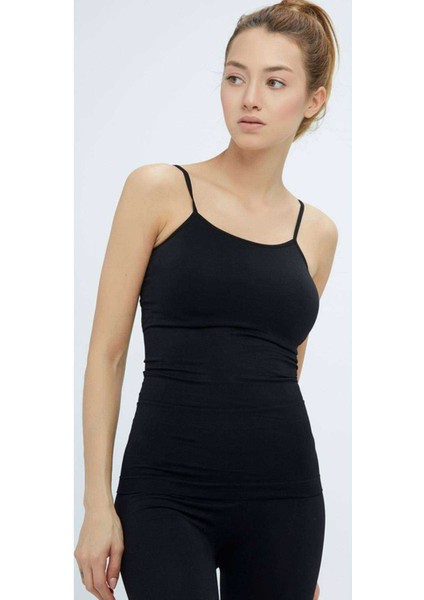 Elite Life Kadın İp Askılı İz Yapmaz Uzun Siyah Atlet 846 fiyatları