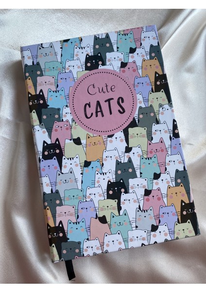 Kedi Tasarımlı Kitap Görünümlü Defter