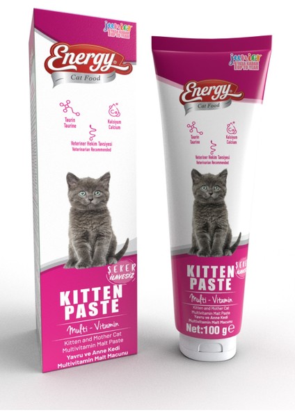 Pet Food Energy Kitten Paste 100GR Yavru ve Anne Kediler Için Destekleyici Multivitamin Macunu Kıtten-