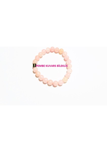 Pembe Kuvars 8mm Doğal Taş Bileklik