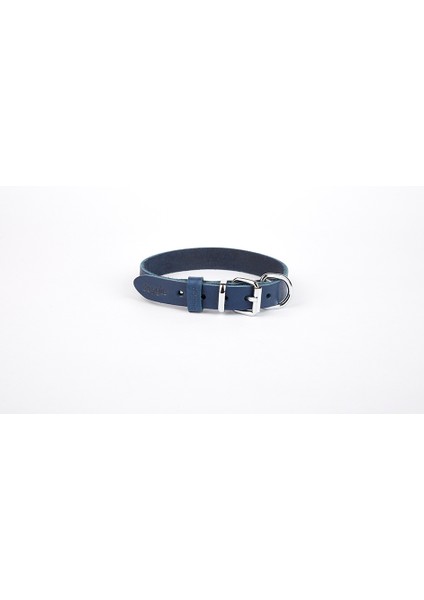 Deri El Yapımı Köpek Boyun Tasması 2 x 30 x 35 cm Mavi