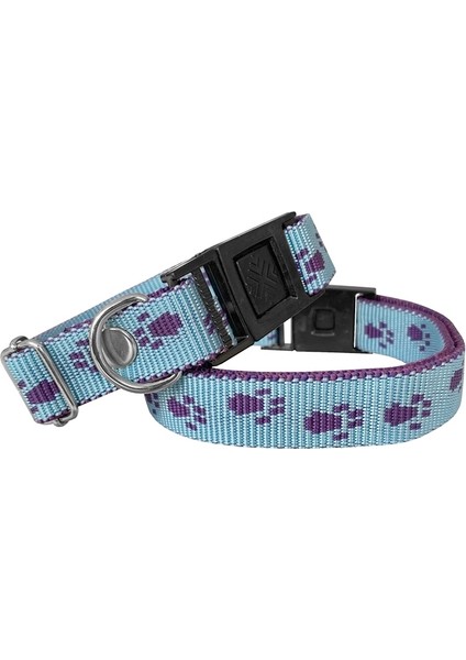 Köpek Tasması Patili Dokuma 2 cm x Min 30 cm x Max 50 cm Açık Mavi