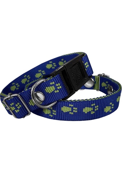 Köpek Tasması Patili Dokuma 2 cm x Min 30 cm x Max 50 cm Lacivert