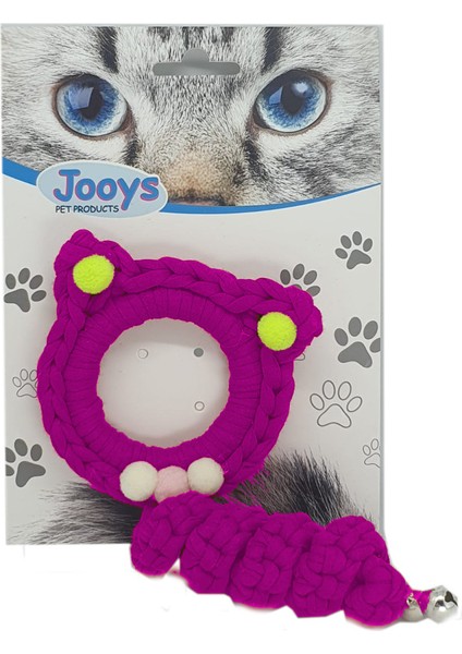 CLZ205 Zilli Kedi Örgü Ipi 15 cm Pembe