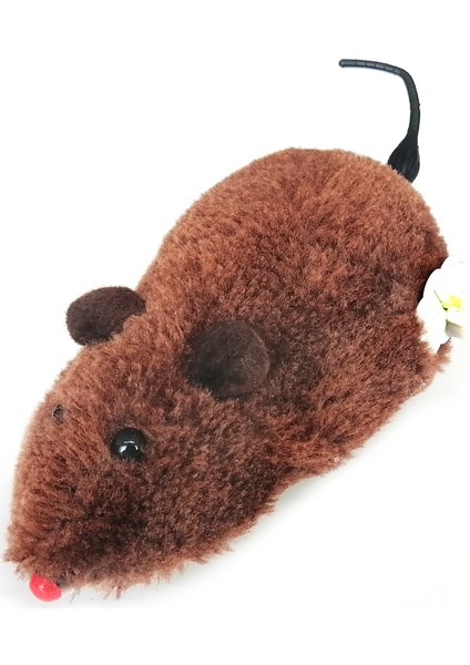 CLZ205 Kurmalı Hareketli Tekerlekli Fare 12 cm Kahverengi