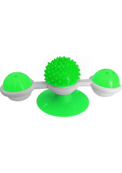 CLZ205 Vantuzlu Fırıldak Toplu Dönen Kedi Oyuncağı 8 Cm-18 cm Yeşil