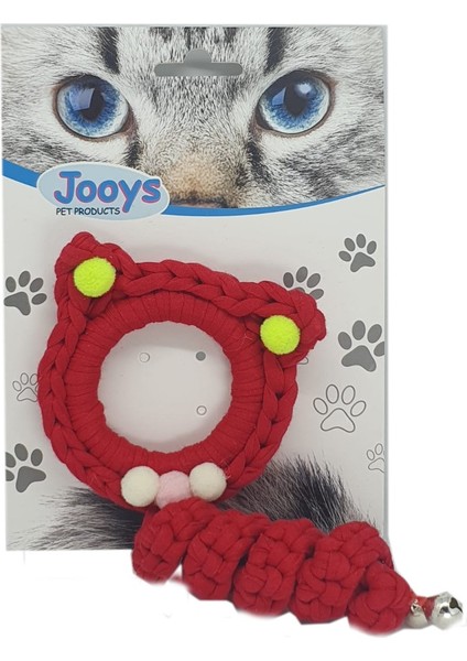 CLZ205 Zilli Kedi Örgü Ipi 15 cm Kırmızı