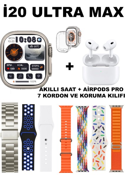 Akıllı Saat Airpds Pro 7 Kordon ve Koruma Kılıfı I20 Ultra Max