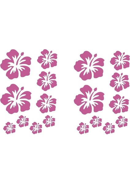 DUVAR ÇIKARTMA STICKER DEKORATİF DUVAR KAĞIDI,SÜS İKİ ADET PEMBE ÇİÇEKLİ PVC 48X33X0,5CM