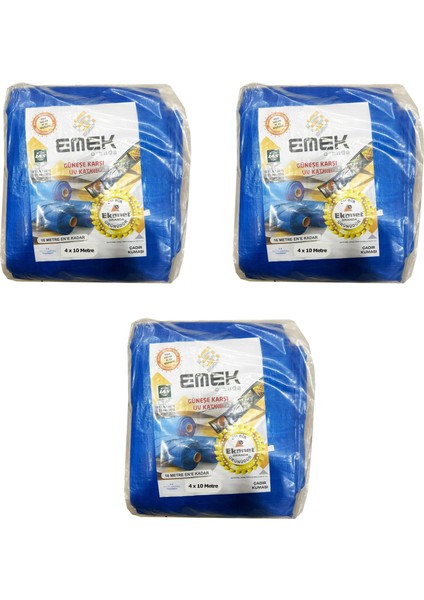 Çadır Kumaşı Branda Tente Uv Güneşlik Gölgelik Koruma Yağmur Su Geçirmez - 4X10 Metre - 3 Paket