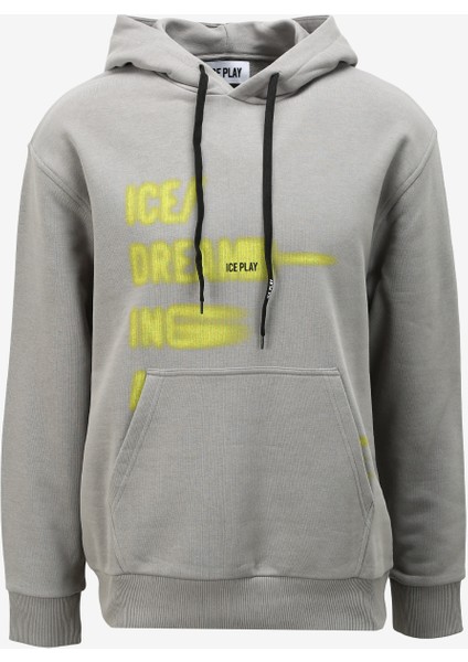 Kapüşon Yaka Gri - Pembe Erkek Sweatshırt 23IU1M0E0246323_FELPA