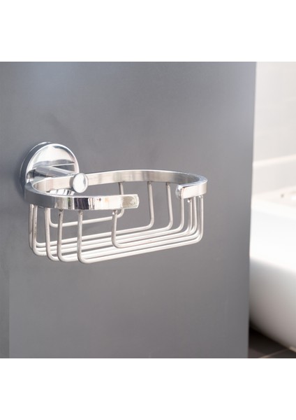 Banora Oval Tel Sabunluk,paslanmaz Metal, Krom