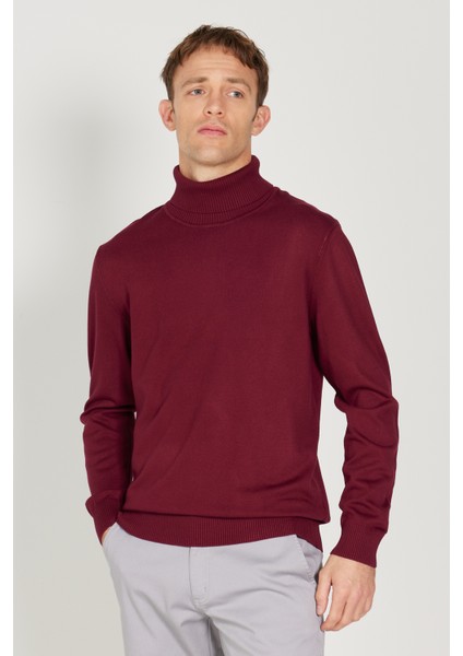 ALTINYILDIZ CLASSICS Erkek Bordo Standart Fit Normal Kesim Tam Balıkçı Yaka Triko Kazak fiyatları