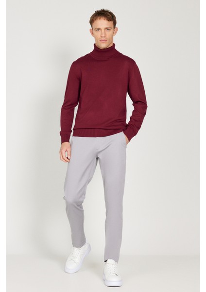 ALTINYILDIZ CLASSICS Erkek Bordo Standart Fit Normal Kesim Tam Balıkçı Yaka Triko Kazak modelleri