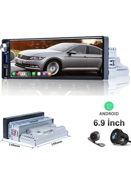 Android Double 6.9 Inch 4X60W 2-32 Type-C Şarj Carplay Twogo Work WO-1975