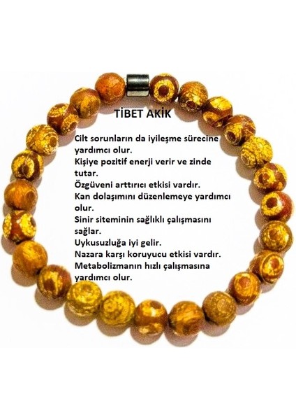 Tibet Akik 8mm Doğal Taş Bileklik fiyatları