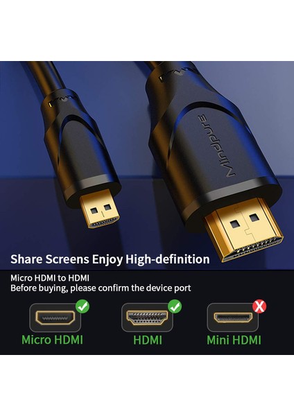 Gopro Hero 7 Sony Nikon Kamera Yoga 710 Için Mikro HDMI - HDMI Kablo Adaptörü 4K 60Hz (Yurt Dışından)