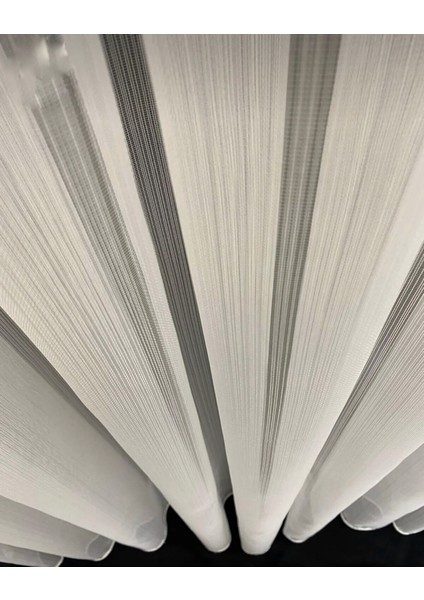 Aleyna Home Taç Mat Çelik Çizgili Tül Perde Kullanıma Hazır Normal Pile modelleri