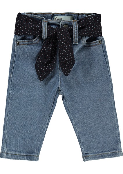 Kız Bebek Kot Pantolon 6 - 18 Ay Açık Mavi