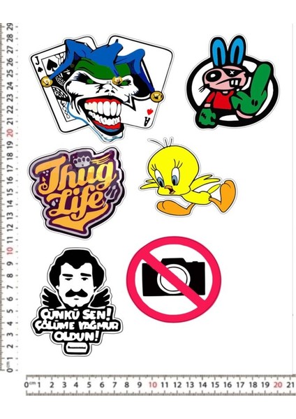 Kuru Kafa Motorsiklet Kask Leptop Araç Telefon Arkası Sticker Çıkartma Seti