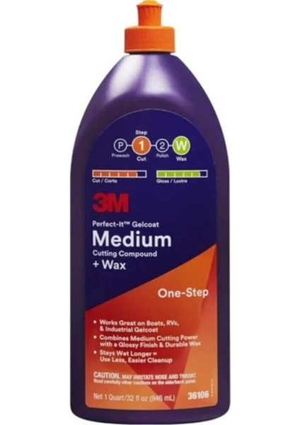 3M™ Perfect-It™ 36106E Jelkot İnce Pasta + Wax (946 ml)