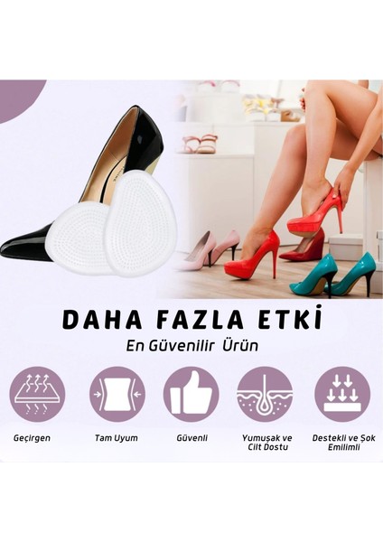 Stiletto Bayan Ayakkabı Kaydırmaz Jel Ön Tabanlık, Silikon Yarım Ayakkabı Tabanlığı, 1 Çift