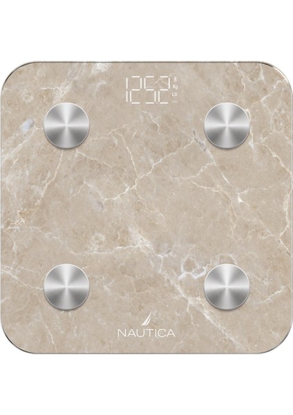 Marble Collection Vücut Analizli Akıllı Bluetooth Tartı Baskül Bej