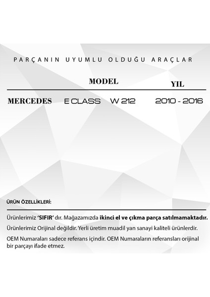 Mercedes E Class W212 Için 3 Tuşlu Üçgen Anahtar Kumandası Kabı