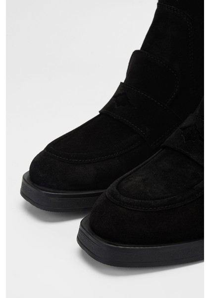 Kadın Siyah Süet Deri Casual Bot 957 40290 Bn Bot SK23/24 modelleri