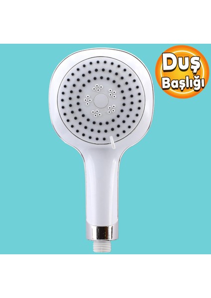 Banyo Duş Başlığı Fiskiyesi Telefonu Yuvarlak Başlık Beyaz