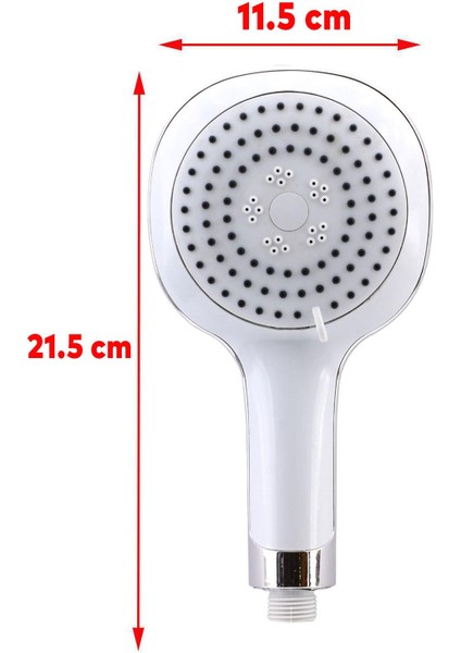 Banyo Duş Başlığı Fiskiyesi Telefonu Yuvarlak Başlık Beyaz