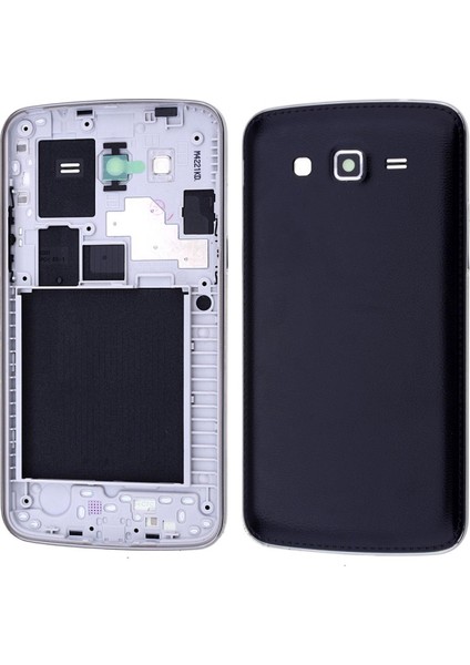 Samsung Grand 2 G7100 (Çift Sim) Kasa Kapak Tuşlu Siyah - Silver