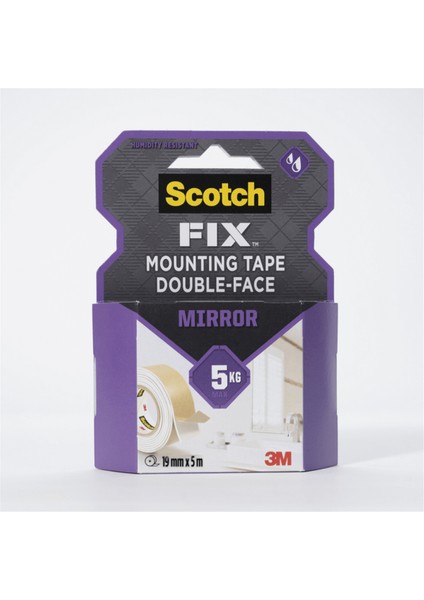 ™ Scotch-Fix™ Ayna Montaj Bandı - 4496W-1950-P, Max 5 kg (19mm x 5m)