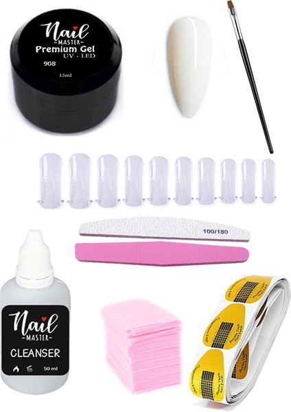 Nail Master Protez Tırnak Uv Jel Seti 908 - Beyaz