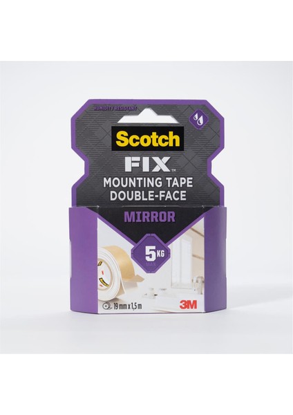™ Scotch-Fix™ Ayna Montaj Bandı - 4496W-1950-P, Max 5 kg (19mm x 1,5m)