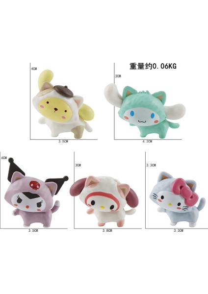 Jıayı 5 Parça Sanrio Tarçın Köpek Kuromi Kör Kutu Oyuncaklar (Yurt Dışından)