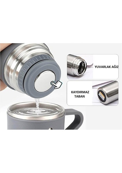 Paslanmaz Çelik 3 Bardaklı Vakumlu Termos Set 500 Ml, 12 Saate Kadar Isı Koruma Termos indirimleri