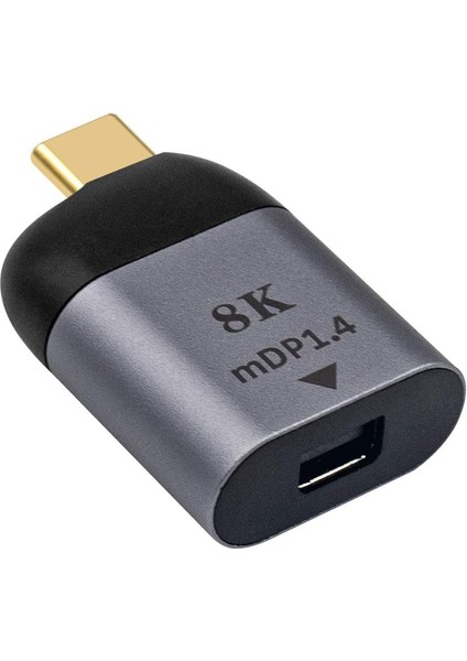 Coverzone USB C - Mini Displayport Adaptörü, USB Tip C - Mini Dp Adaptör 4K@60Hz, USB C Erkekten Mini Displayport Dişi Adaptör MacBook Pro 2019 2018/IPAD Pro/dell Xps ile Uyumlu